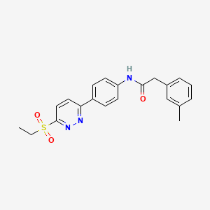 molecular formula C21H21N3O3S B2656415 N-(4-(6-(ethylsulfonyl)pyridazin-3-yl)phenyl)-2-(m-tolyl)acetamide CAS No. 921796-61-4