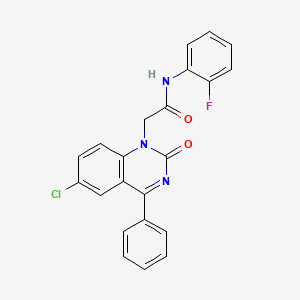 molecular formula C22H15ClFN3O2 B2656418 2-(6-chloro-2-oxo-4-phenylquinazolin-1(2H)-yl)-N-(2-fluorophenyl)acetamide CAS No. 932530-55-7