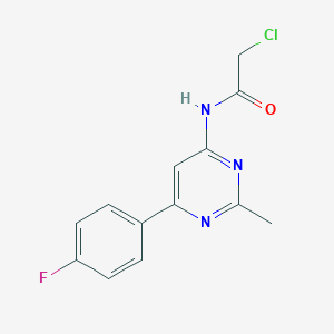 molecular formula C13H11ClFN3O B2656430 2-Chloro-N-[6-(4-fluorophenyl)-2-methylpyrimidin-4-yl]acetamide CAS No. 2411317-72-9
