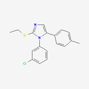 molecular formula C18H17ClN2S B2656439 1-(3-chlorophenyl)-2-(ethylthio)-5-(p-tolyl)-1H-imidazole CAS No. 1207024-90-5