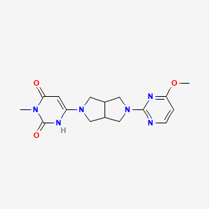 molecular formula C16H20N6O3 B2656445 6-[5-(4-Methoxypyrimidin-2-yl)-1,3,3a,4,6,6a-hexahydropyrrolo[3,4-c]pyrrol-2-yl]-3-methyl-1H-pyrimidine-2,4-dione CAS No. 2415539-82-9