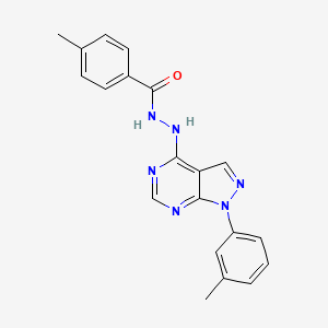 molecular formula C20H18N6O B2656449 4-methyl-N'-[1-(3-methylphenyl)-1H-pyrazolo[3,4-d]pyrimidin-4-yl]benzohydrazide CAS No. 890953-24-9