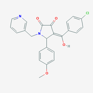molecular formula C24H19ClN2O4 B265645 4-(4-chlorobenzoyl)-3-hydroxy-5-(4-methoxyphenyl)-1-(3-pyridinylmethyl)-1,5-dihydro-2H-pyrrol-2-one 