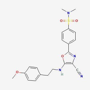 molecular formula C21H22N4O4S B2656459 4-(4-cyano-5-{[2-(4-methoxyphenyl)ethyl]amino}-1,3-oxazol-2-yl)-N,N-dimethylbenzenesulfonamide CAS No. 941265-20-9