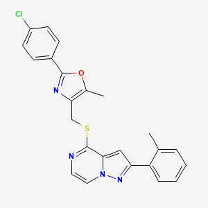 4-({[2-(4-Chlorophenyl)-5-methyl-1,3-oxazol-4-yl]methyl}thio)-2-(2-methylphenyl)pyrazolo[1,5-a]pyrazine