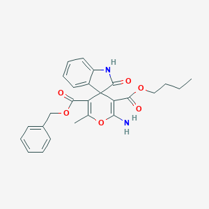 molecular formula C26H26N2O6 B265648 5'-Benzyl 3'-butyl 2'-amino-6'-methyl-2-oxo-1,2-dihydrospiro[indole-3,4'-pyran]-3',5'-dicarboxylate 