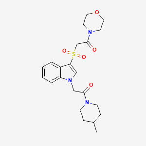 1-(4-methylpiperidin-1-yl)-2-(3-((2-morpholino-2-oxoethyl)sulfonyl)-1H-indol-1-yl)ethanone