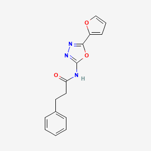 molecular formula C15H13N3O3 B2656488 N-(5-(furan-2-yl)-1,3,4-oxadiazol-2-yl)-3-phenylpropanamide CAS No. 851095-51-7