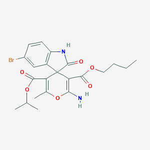molecular formula C22H25BrN2O6 B265649 3'-Butyl 5'-isopropyl 2'-amino-5-bromo-6'-methyl-1,2-dihydro-2-oxospiro[indole-3,4'-pyran]-3',5'-dicarboxylate 
