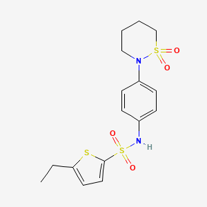 molecular formula C16H20N2O4S3 B2656506 N-[4-(1,1-二氧噻嗪-2-基)苯基]-5-乙基噻吩-2-磺酰胺 CAS No. 941894-38-8