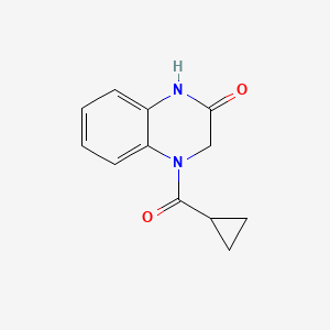 molecular formula C12H12N2O2 B2656508 4-(cyclopropanecarbonyl)-3,4-dihydroquinoxalin-2(1H)-one CAS No. 571918-21-3