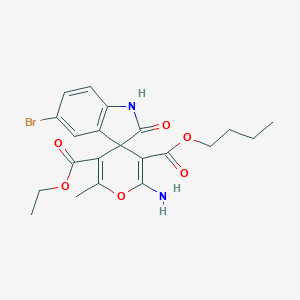 molecular formula C21H23BrN2O6 B265651 3'-Butyl 5'-ethyl 2'-amino-5-bromo-6'-methyl-1,2-dihydro-2-oxospiro[indole-3,4'-pyran]-3',5'-dicarboxylate 