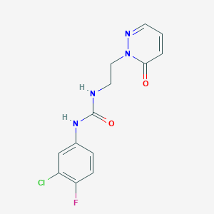 1-(3-chloro-4-fluorophenyl)-3-(2-(6-oxopyridazin-1(6H)-yl)ethyl)urea