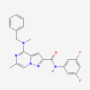 4-[benzyl(methyl)amino]-N-(3,5-difluorophenyl)-6-methylpyrazolo[1,5-a]pyrazine-2-carboxamide