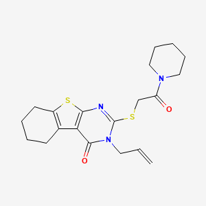 2-(2-Oxo-2-piperidin-1-ylethyl)sulfanyl-3-prop-2-enyl-5,6,7,8-tetrahydro-[1]benzothiolo[2,3-d]pyrimidin-4-one