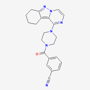 molecular formula C22H22N6O B2656538 3-(4-(7,8,9,10-四氢吡嗪并[1,2-b]吲唑-1-基)哌嗪-1-羰基)苯甲腈 CAS No. 2034530-02-2