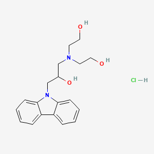 molecular formula C19H25ClN2O3 B2656539 3-[Bis(2-hydroxyethyl)amino]-1-carbazol-9-ylpropan-2-ol, chloride CAS No. 295795-96-9