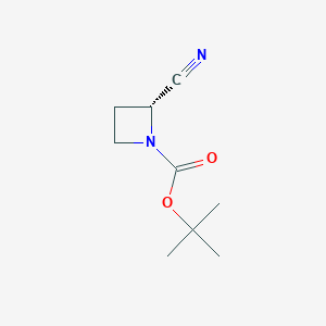 molecular formula C9H14N2O2 B2656543 叔丁基(2R)-2-氰基氮杂环丁烷-1-甲酸酯 CAS No. 1932159-94-8