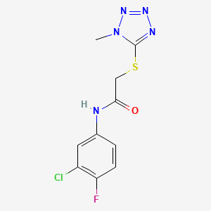 N-(3-chloro-4-fluorophenyl)-2-[(1-methyl-1H-1,2,3,4-tetrazol-5-yl)sulfanyl]acetamide