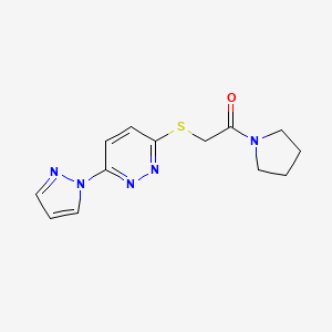 2-((6-(1H-pyrazol-1-yl)pyridazin-3-yl)thio)-1-(pyrrolidin-1-yl)ethanone