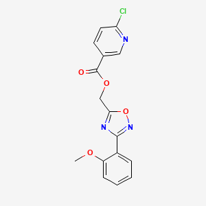 molecular formula C16H12ClN3O4 B2656557 [3-(2-Methoxyphenyl)-1,2,4-oxadiazol-5-yl]methyl 6-chloropyridine-3-carboxylate CAS No. 878578-05-3