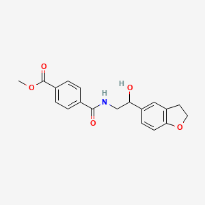 molecular formula C19H19NO5 B2656560 对甲氧基-4-((2-(2,3-二氢苯并呋喃-5-基)-2-羟乙基)氨基甲酰基)苯甲酸酯 CAS No. 1421456-07-6