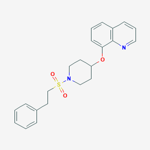 molecular formula C22H24N2O3S B2656563 8-((1-(苯乙基磺酰)哌啶-4-基)氧基)喹啉 CAS No. 1903894-30-3