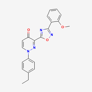 molecular formula C21H18N4O3 B2656574 1-(4-乙基苯基)-3-(3-(2-甲氧基苯基)-1,2,4-恶二唑-5-基)吡哒嗪-4(1H)-酮 CAS No. 1251568-99-6