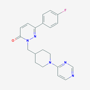 molecular formula C20H20FN5O B2656585 6-(4-Fluorophenyl)-2-[(1-pyrimidin-4-ylpiperidin-4-yl)methyl]pyridazin-3-one CAS No. 2380178-60-7