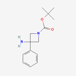 molecular formula C14H20N2O2 B2656601 叔丁基3-氨基-3-苯基氮杂环丁烷-1-羧酸酯 CAS No. 1445781-95-2