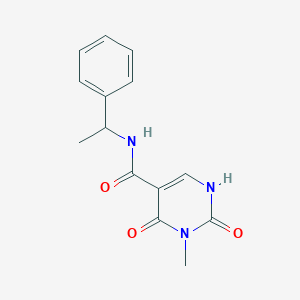 molecular formula C14H15N3O3 B2656602 3-methyl-2,4-dioxo-N-(1-phenylethyl)-1,2,3,4-tetrahydropyrimidine-5-carboxamide CAS No. 1351633-82-3
