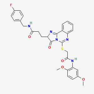 3-[5-({[(2,5-dimethoxyphenyl)carbamoyl]methyl}sulfanyl)-3-oxo-2H,3H-imidazo[1,2-c]quinazolin-2-yl]-N-[(4-fluorophenyl)methyl]propanamide