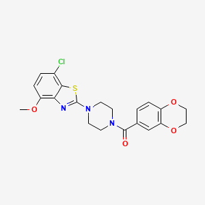 (4-(7-Chloro-4-methoxybenzo[d]thiazol-2-yl)piperazin-1-yl)(2,3-dihydrobenzo[b][1,4]dioxin-6-yl)methanone