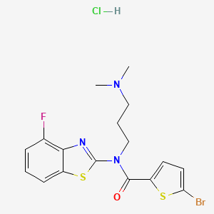molecular formula C17H18BrClFN3OS2 B2656631 5-bromo-N-(3-(dimethylamino)propyl)-N-(4-fluorobenzo[d]thiazol-2-yl)thiophene-2-carboxamide hydrochloride CAS No. 1217050-82-2