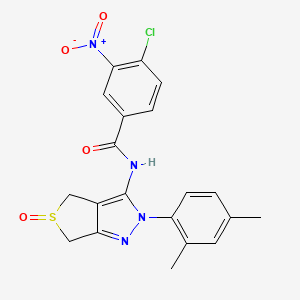 molecular formula C20H17ClN4O4S B2656633 4-chloro-N-[2-(2,4-dimethylphenyl)-5-oxo-4,6-dihydrothieno[3,4-c]pyrazol-3-yl]-3-nitrobenzamide CAS No. 1007195-40-5