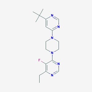 molecular formula C18H25FN6 B2656636 4-[4-(6-Tert-butylpyrimidin-4-yl)piperazin-1-yl]-6-ethyl-5-fluoropyrimidine CAS No. 2380171-03-7