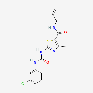 molecular formula C15H15ClN4O2S B2656641 N-allyl-2-(3-(3-chlorophenyl)ureido)-4-methylthiazole-5-carboxamide CAS No. 942010-99-3