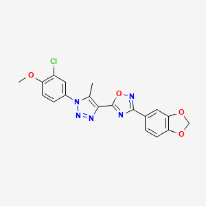 3-(benzo[d][1,3]dioxol-5-yl)-5-(1-(3-chloro-4-methoxyphenyl)-5-methyl-1H-1,2,3-triazol-4-yl)-1,2,4-oxadiazole