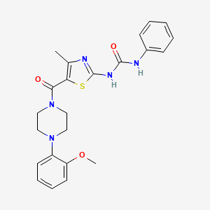 1-(5-(4-(2-Methoxyphenyl)piperazine-1-carbonyl)-4-methylthiazol-2-yl)-3-phenylurea