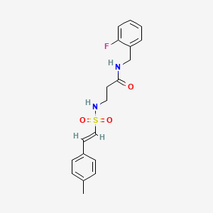 N-[(2-fluorophenyl)methyl]-3-[[(E)-2-(4-methylphenyl)ethenyl]sulfonylamino]propanamide