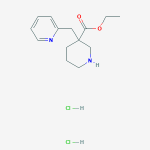 B2656651 Ethyl 3-(pyridin-2-ylmethyl)piperidine-3-carboxylate dihydrochloride CAS No. 170844-68-5
