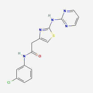 molecular formula C15H12ClN5OS B2656656 N-(3-氯苯基)-2-(2-(嘧啶-2-基氨基)噻唑-4-基)乙酰胺 CAS No. 1226427-44-6