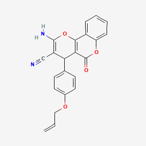 molecular formula C22H16N2O4 B2656657 2-amino-5-oxo-4-[4-(prop-2-en-1-yloxy)phenyl]-4H,5H-pyrano[3,2-c]chromene-3-carbonitrile CAS No. 336180-75-7