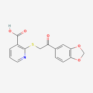 2-((2-(Benzo[d][1,3]dioxol-5-yl)-2-oxoethyl)thio)nicotinic acid