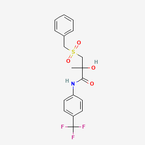 molecular formula C18H18F3NO4S B2656695 3-(benzylsulfonyl)-2-hydroxy-2-methyl-N-[4-(trifluoromethyl)phenyl]propanamide CAS No. 338956-15-3