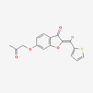 molecular formula C16H12O4S B2656696 (Z)-6-(2-oxopropoxy)-2-(thiophen-2-ylmethylene)benzofuran-3(2H)-one CAS No. 929413-79-6