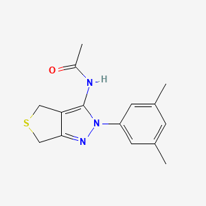 molecular formula C15H17N3OS B2656697 N-(2-(3,5-dimethylphenyl)-4,6-dihydro-2H-thieno[3,4-c]pyrazol-3-yl)acetamide CAS No. 396723-19-6