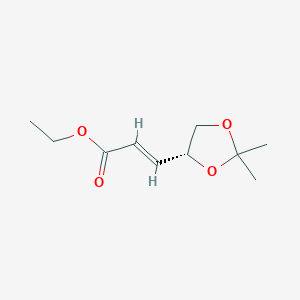 molecular formula C10H16O4 B026567 Ethyl (R)-(-)-3-(2,2-dimethyl-1,3-dioxolan-4-yl)-trans-2-propenoate CAS No. 104321-62-2