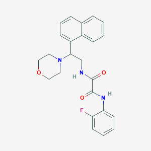 molecular formula C24H24FN3O3 B2656715 N1-(2-氟苯基)-N2-(2-吗啉-2-(萘-1-基)乙基)草酰胺 CAS No. 941977-45-3