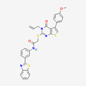 2-((3-allyl-5-(4-methoxyphenyl)-4-oxo-3,4-dihydrothieno[2,3-d]pyrimidin-2-yl)thio)-N-(3-(benzo[d]thiazol-2-yl)phenyl)acetamide